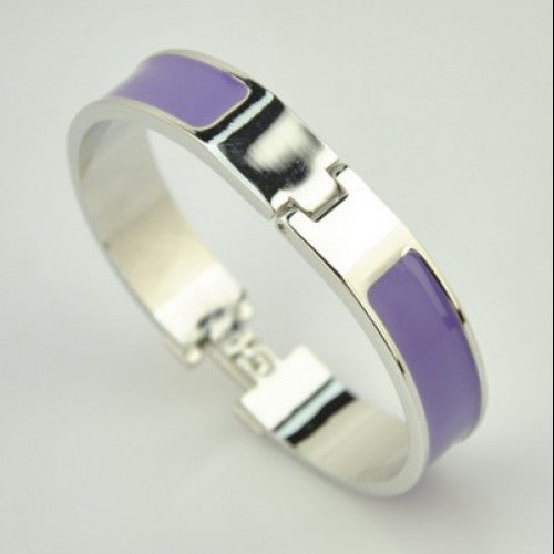 Silver Plated Bracelet Enamel Wristband Elegant Lady Stylish