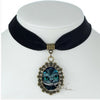 Alice in wonderland Cheshire Cat Movie jewelry Black Velvet Choker Necklace