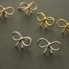 Cute Bow C harm Stud Earrings Unique Tiny Knot Ribbon Gold/Silver/Rose Gold