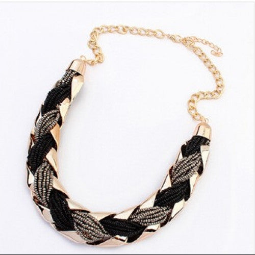 Women Necklace Bohemian Korean Weave Fashion Metal Bead Fashion