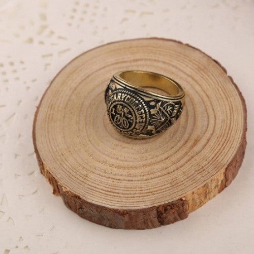 House Of Cards Ring USA Antique Gold and Silver