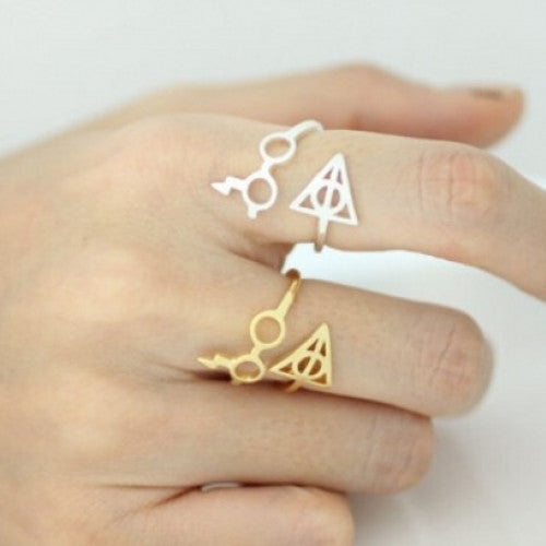 Harry Potter Rings Deathly Hallows Glasses Ring Hellomissapple